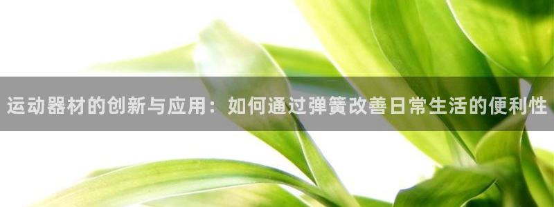 凯捷体育注册：运动器材的创新与应用：如何通过弹簧改善日常生活